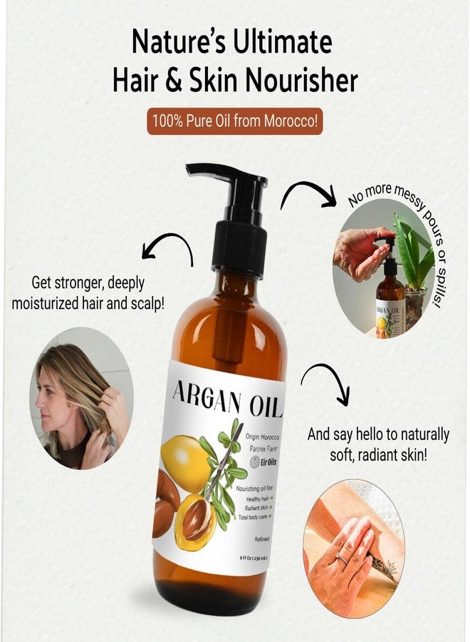 Nature Packaged Argan Oil for Hair Growth Oil 8oz (Aceite de Argan) - 100% Pure Cold Pressed Moroccan Oil with Pump - Suitable for Colored & Damaged Hair - Argan Oil for Face, Body Oils, Nail & Scalp - Image 3